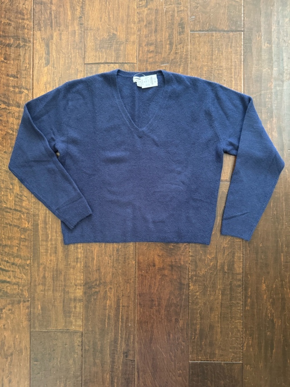 J. Crew Factory V-Neck Sweater in Extra-Soft Yarn Size Medium Navy
